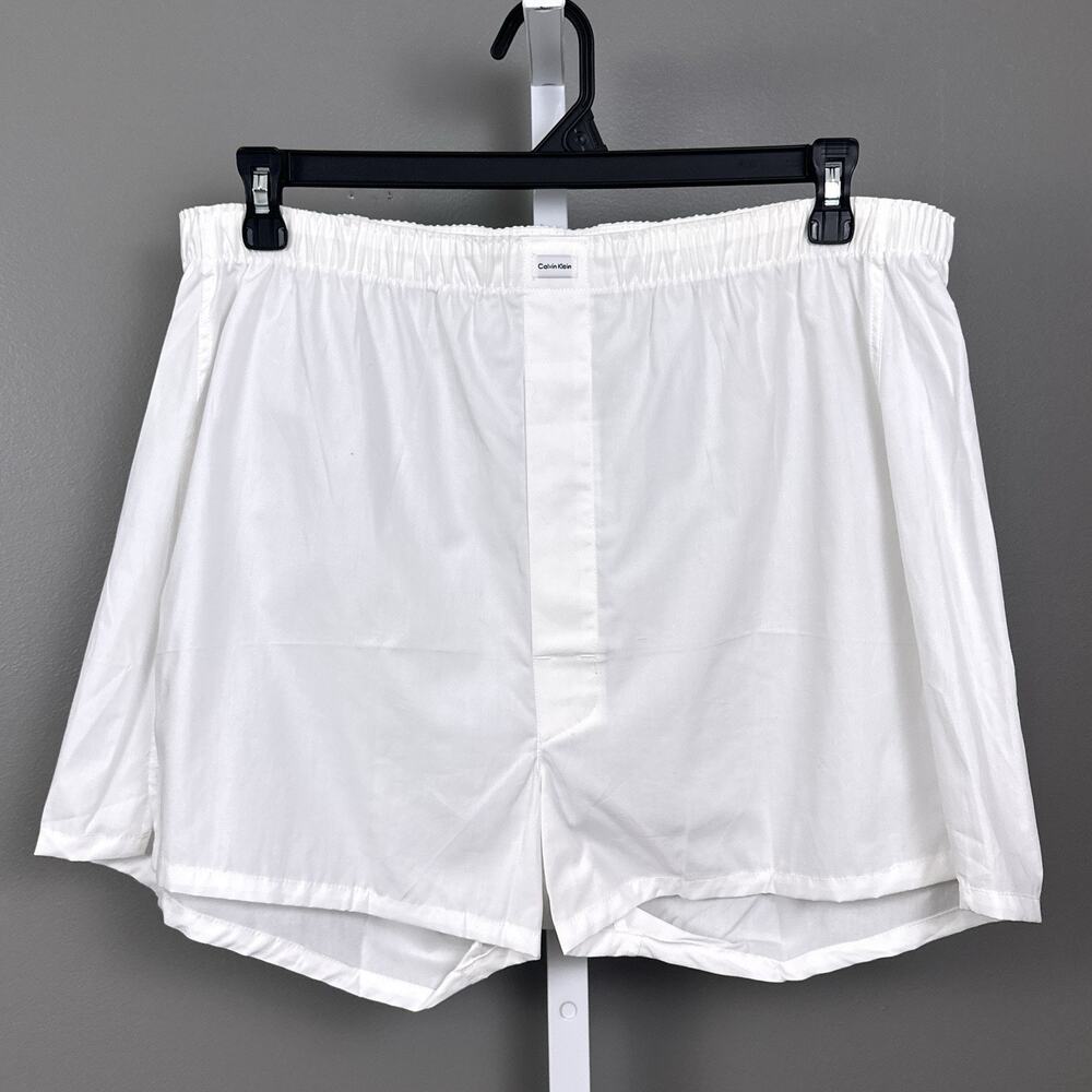 Vintage Calvin Klein Boxer Shorts Size 40 NOS White 100% Cotton Hong Kong Boxers